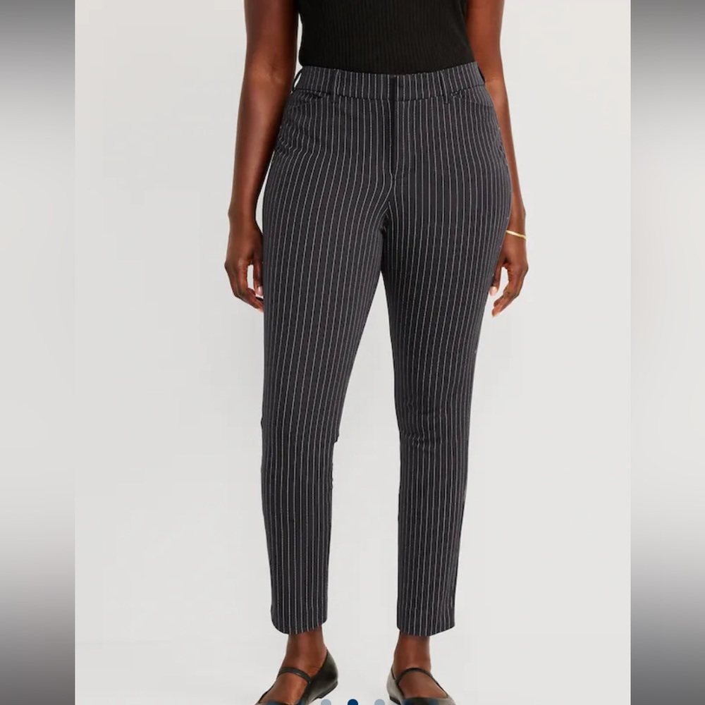 NWOT: Striped High-Waisted Pixie Skinny Ankle Pants for Women
